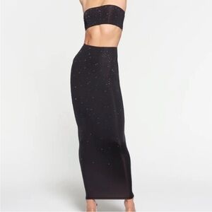 SKIMS X SWAROVSKI Black Tube Skirt